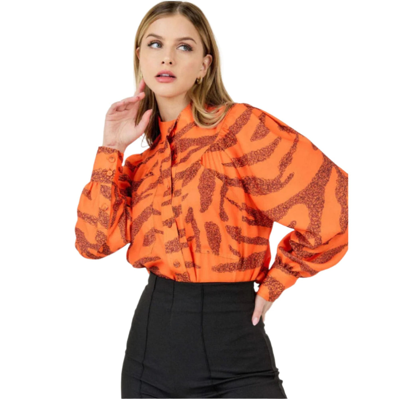 LS Animal Print Top