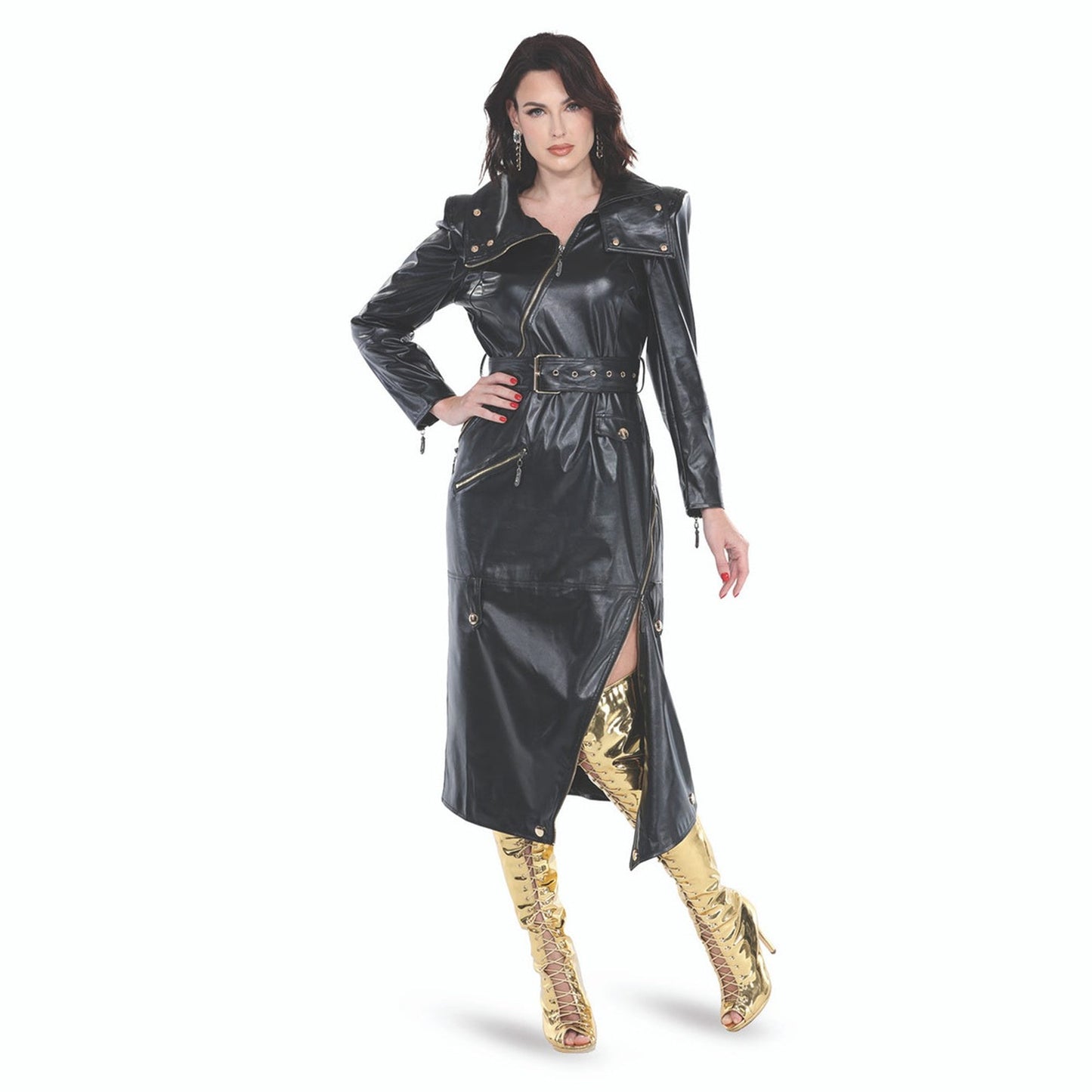 LTQ Leather Zipper Dress