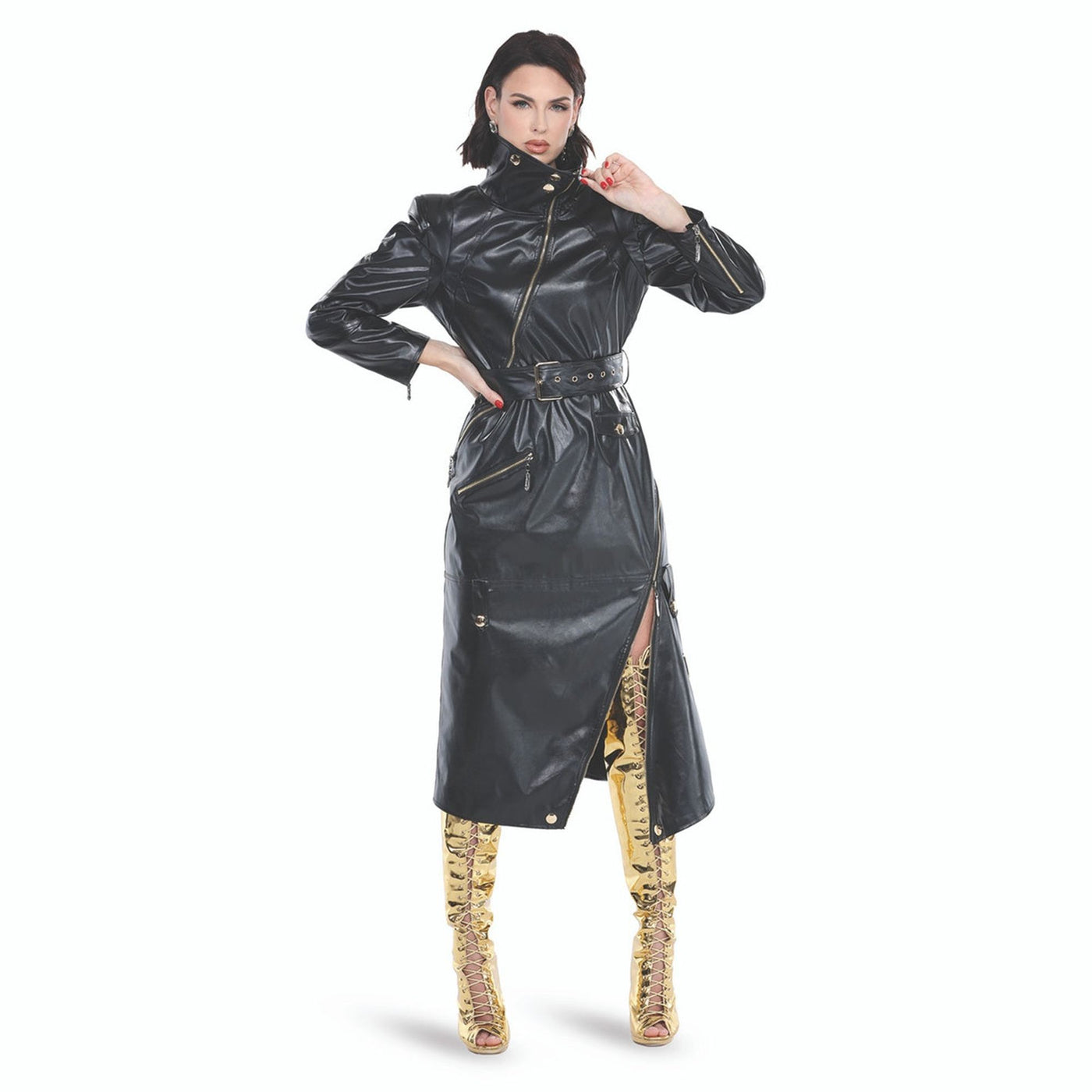 LTQ Leather Zipper Dress