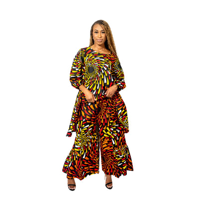 Auth. African LS Print 2pc Pant Set