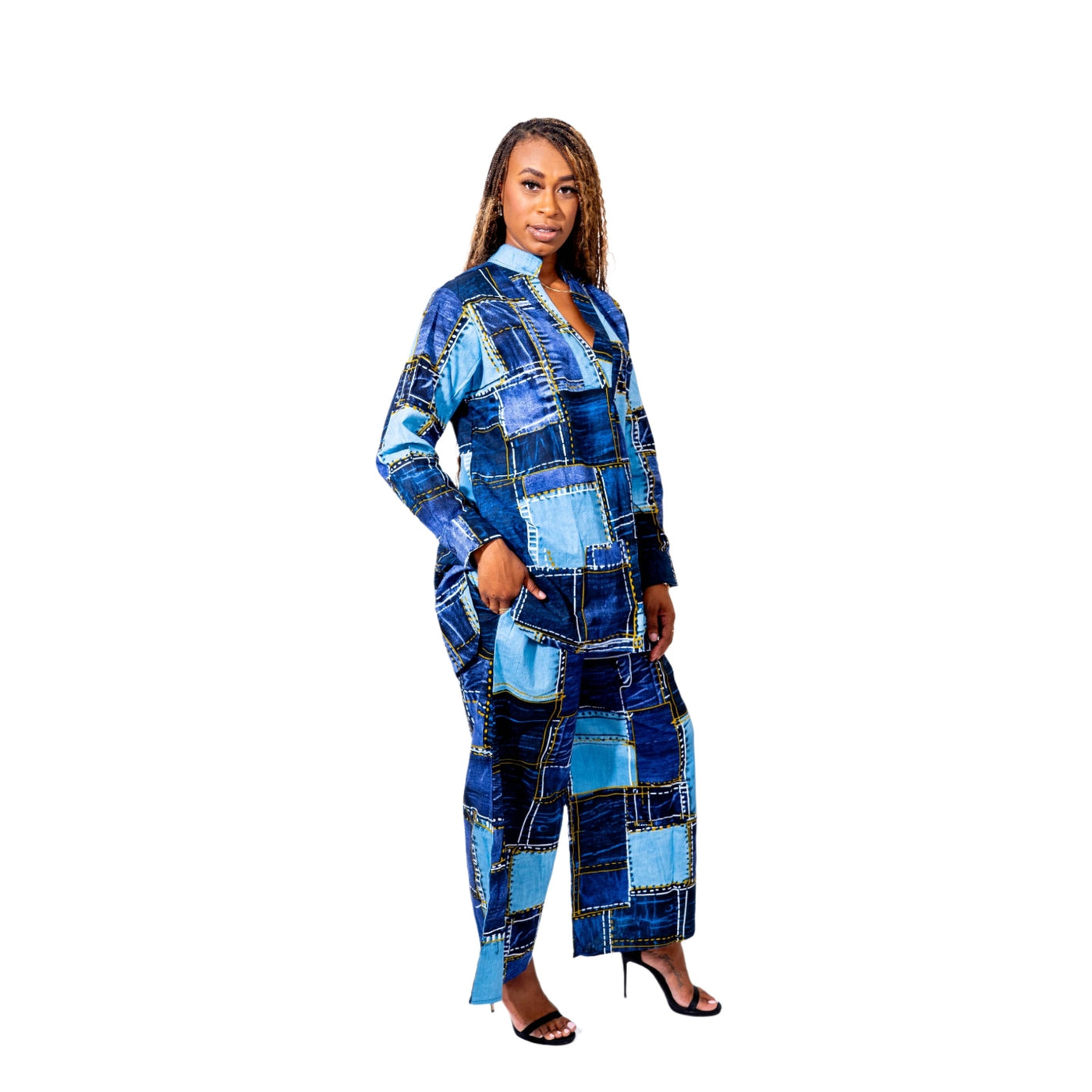 2pc Authentic African Print Pant Set with Pockets