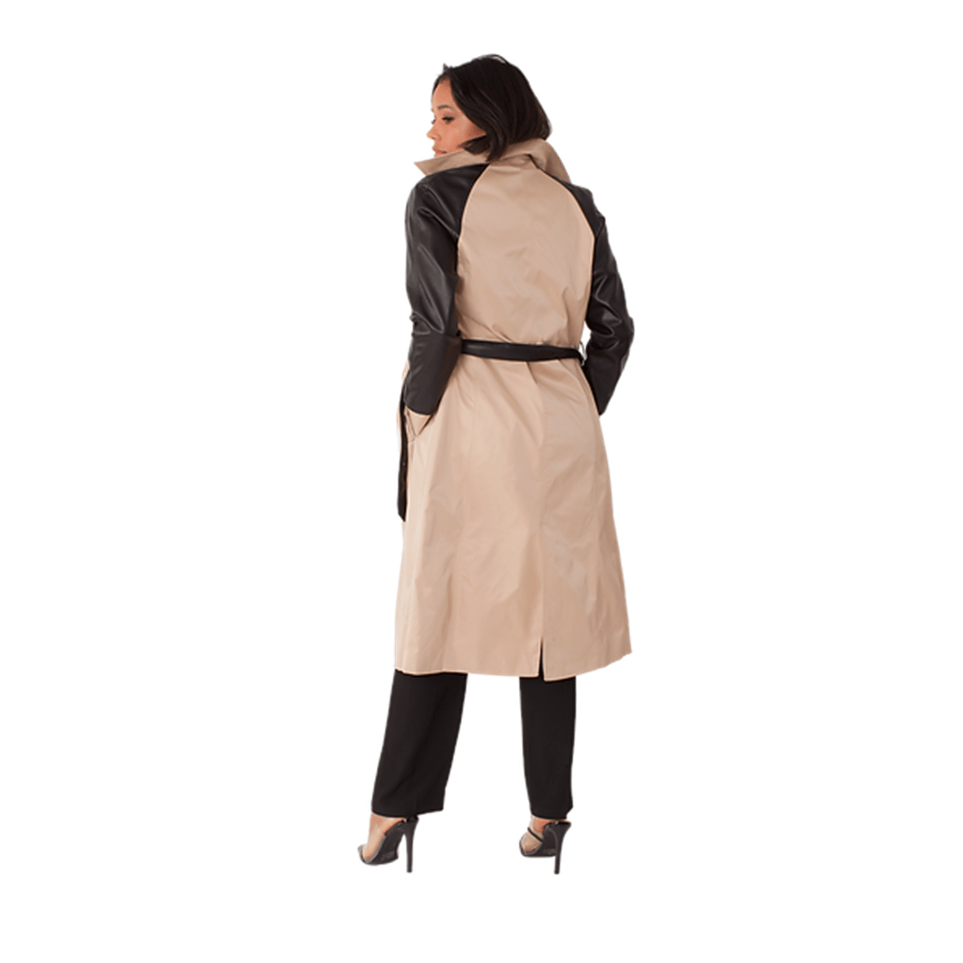 Belted 2Tone Trench Coat Plus