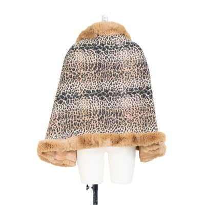 Faux Fur Animal Print Cape