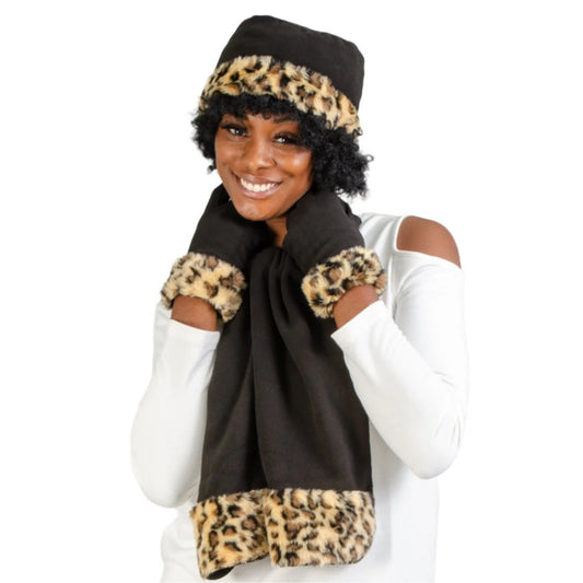 Animal Print 3pc Hat Set