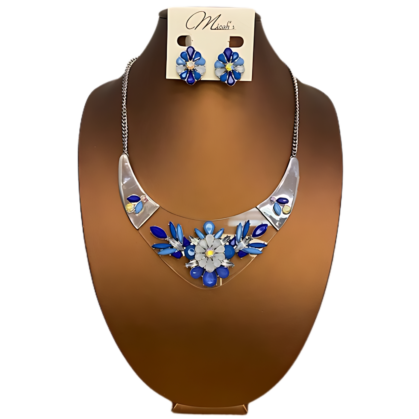 Blue Floral Necklace Set