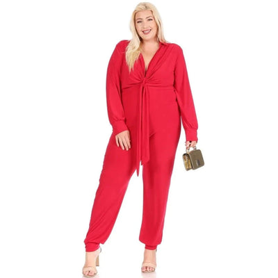 Tie LS Jumpsuit Plus