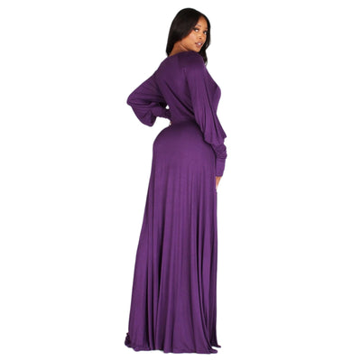 Knit Thumb Hole Sleeve Maxi Dress