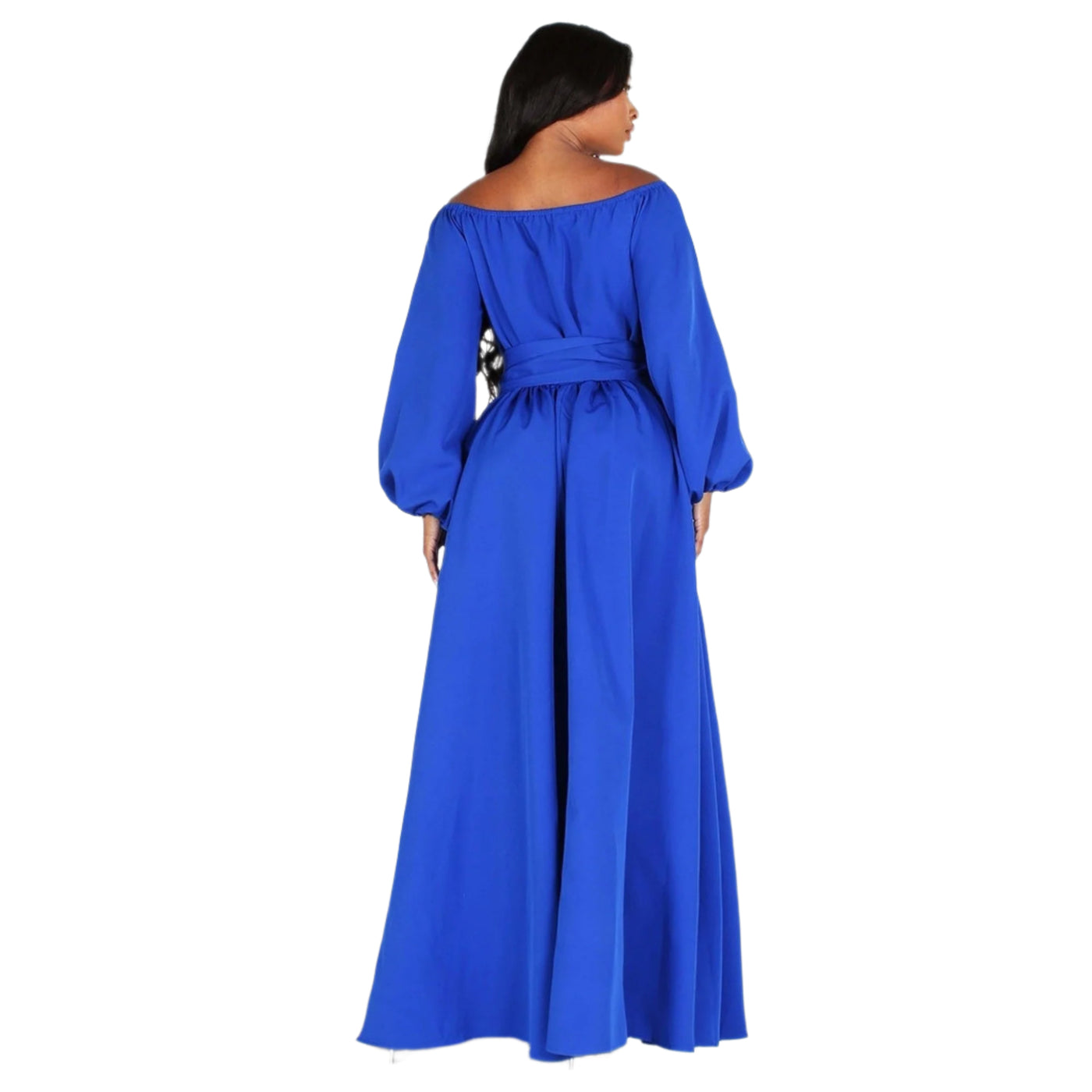 Off-shoulder Button Front Maxi Dress P