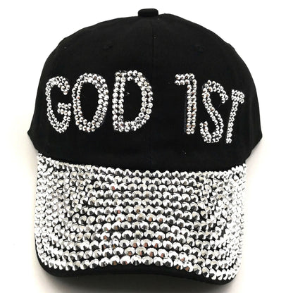 God First Rhinestone Cap