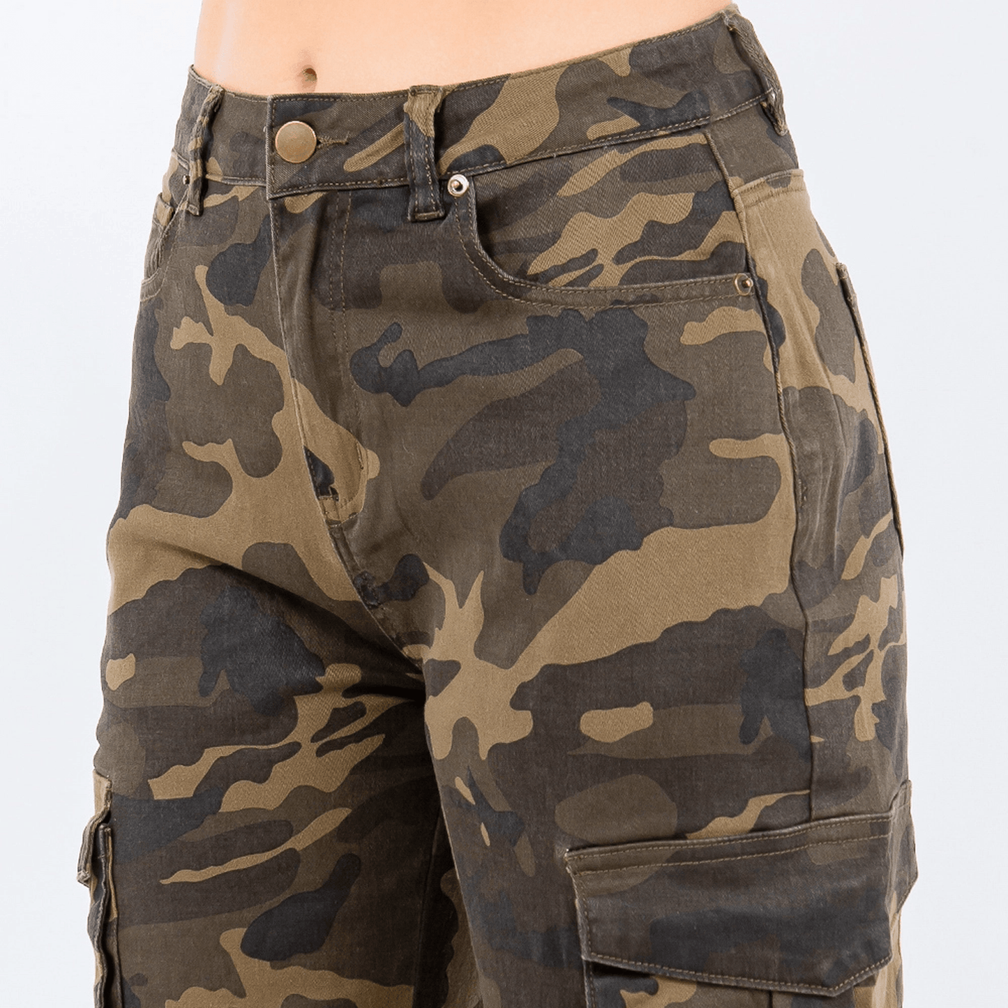 High Waist Multi Pockets Cargo Pants PS