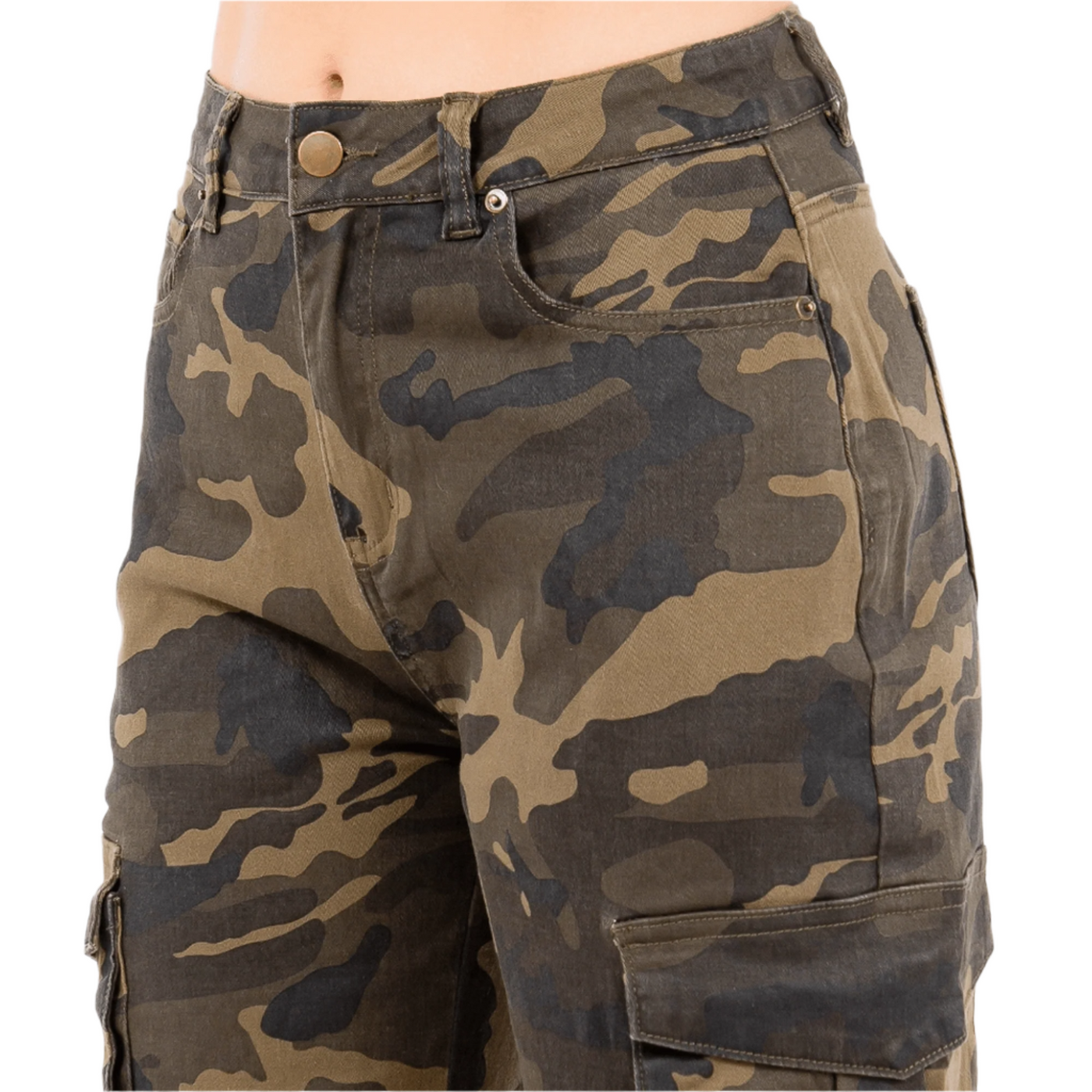 High Waist Multi Pockets Cargo Pants PS