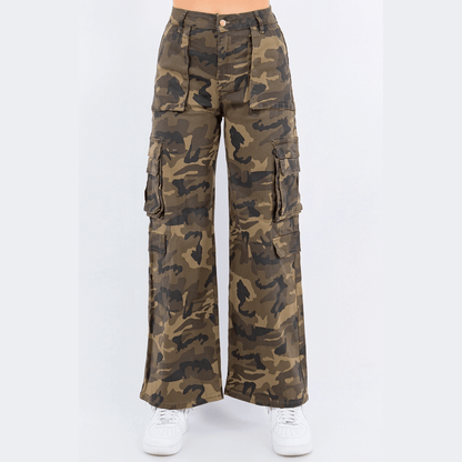 High Waist Straight Cargo Pants