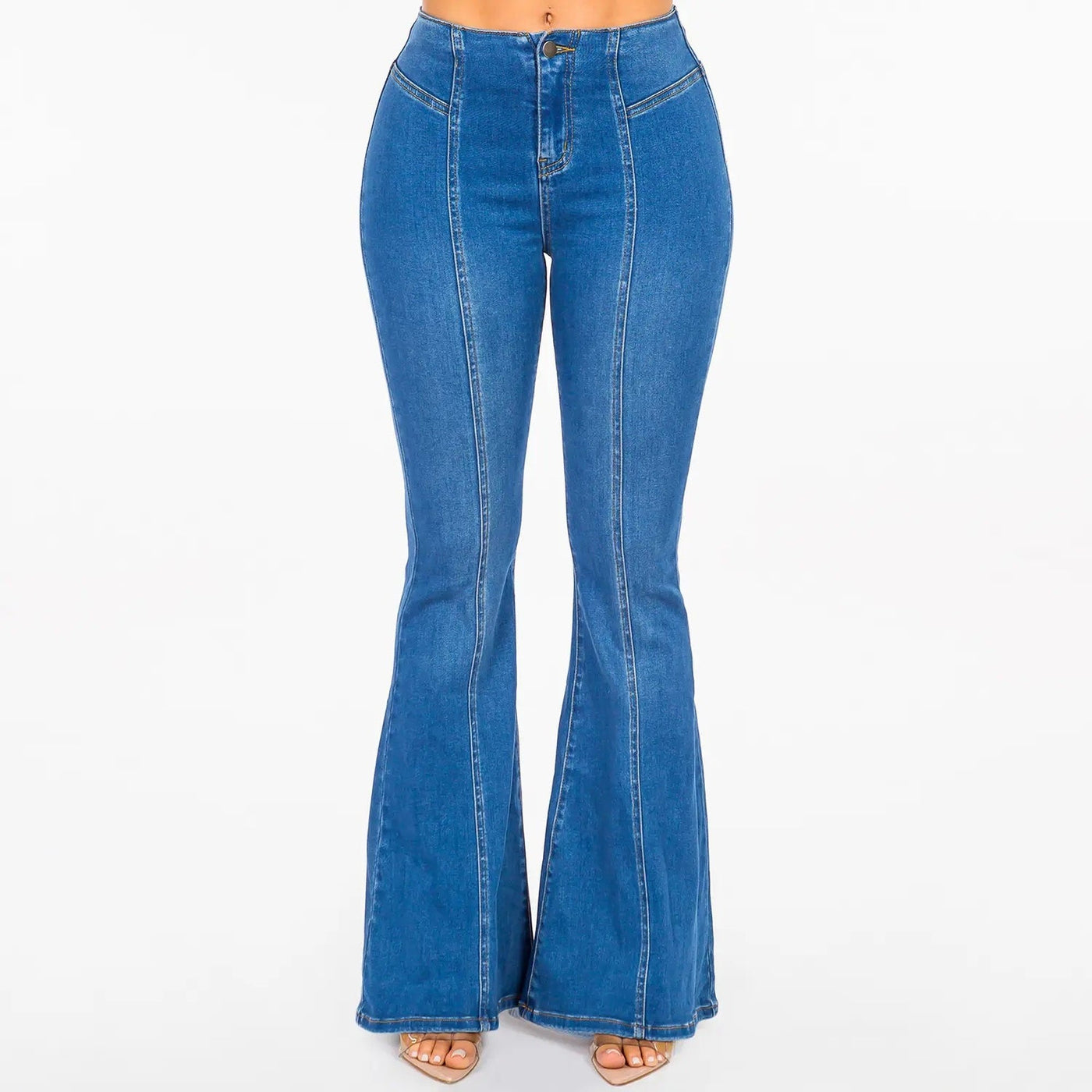 PS High Waist Pull On Flare Jeans