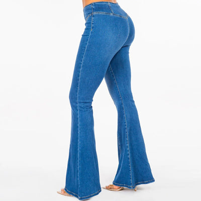 PS High Waist Pull On Flare Jeans