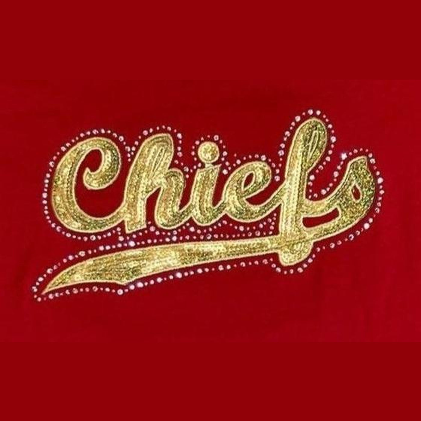 SS Sparkle Rhinestone Chiefs Tee