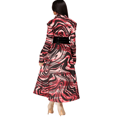 Marble Hi-Lo Printed Coat