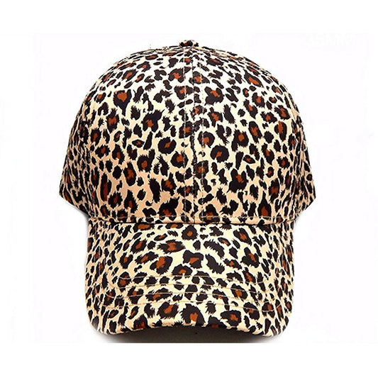 Leopard Rhinestone Cap