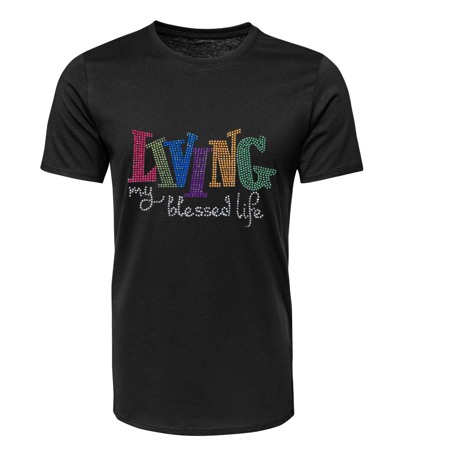 Living My Blessed Life Bling T-Shirt