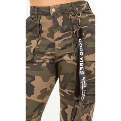 High Waist Cargo Joggers W/Pockets