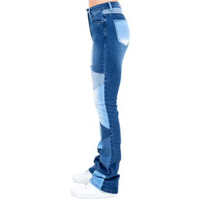 Patch Work Stacked Skinny Jeans