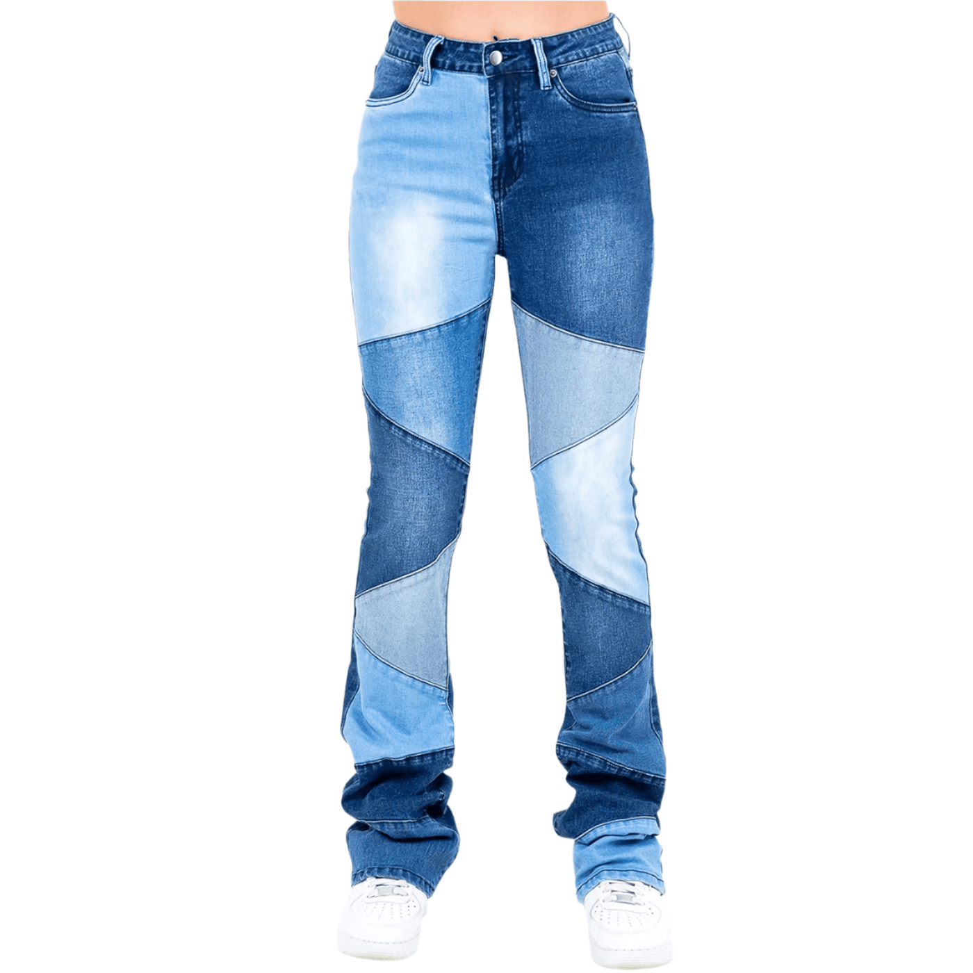 Patch Work Stacked Skinny Jeans