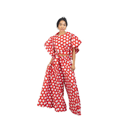 Polka Dot Print Pant Set