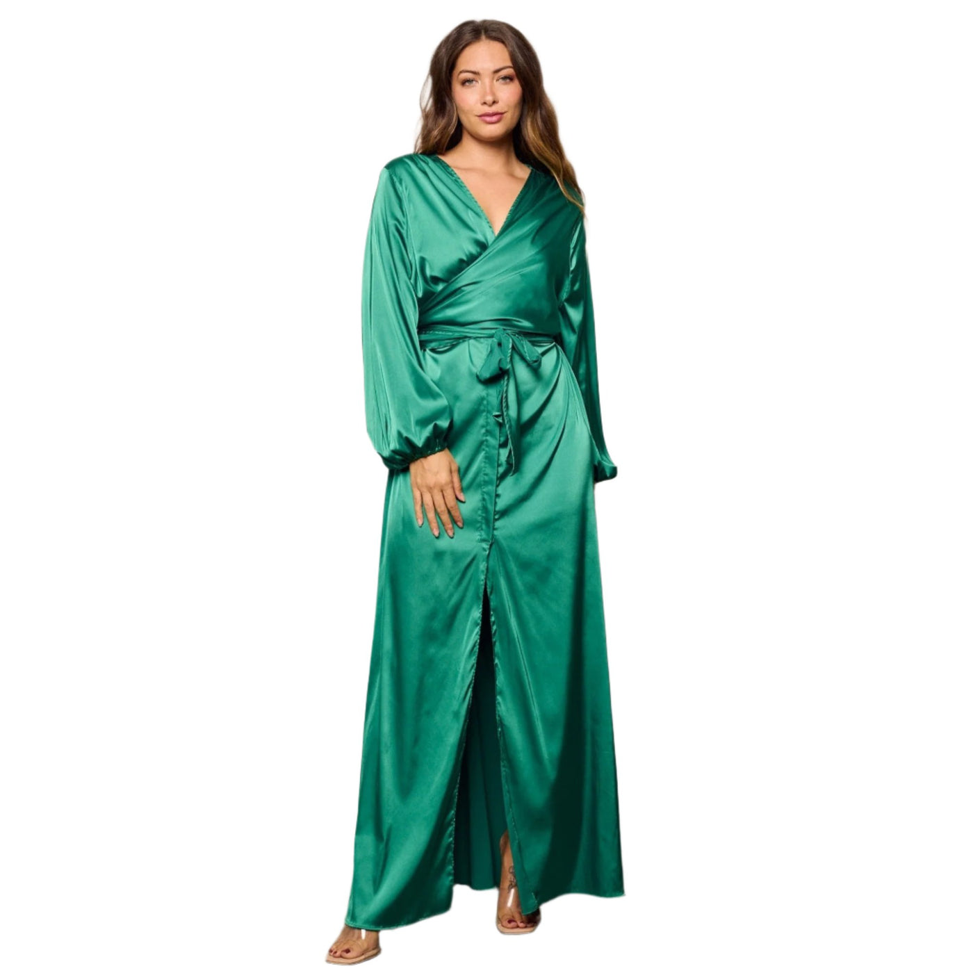 Satin Wrap Dress