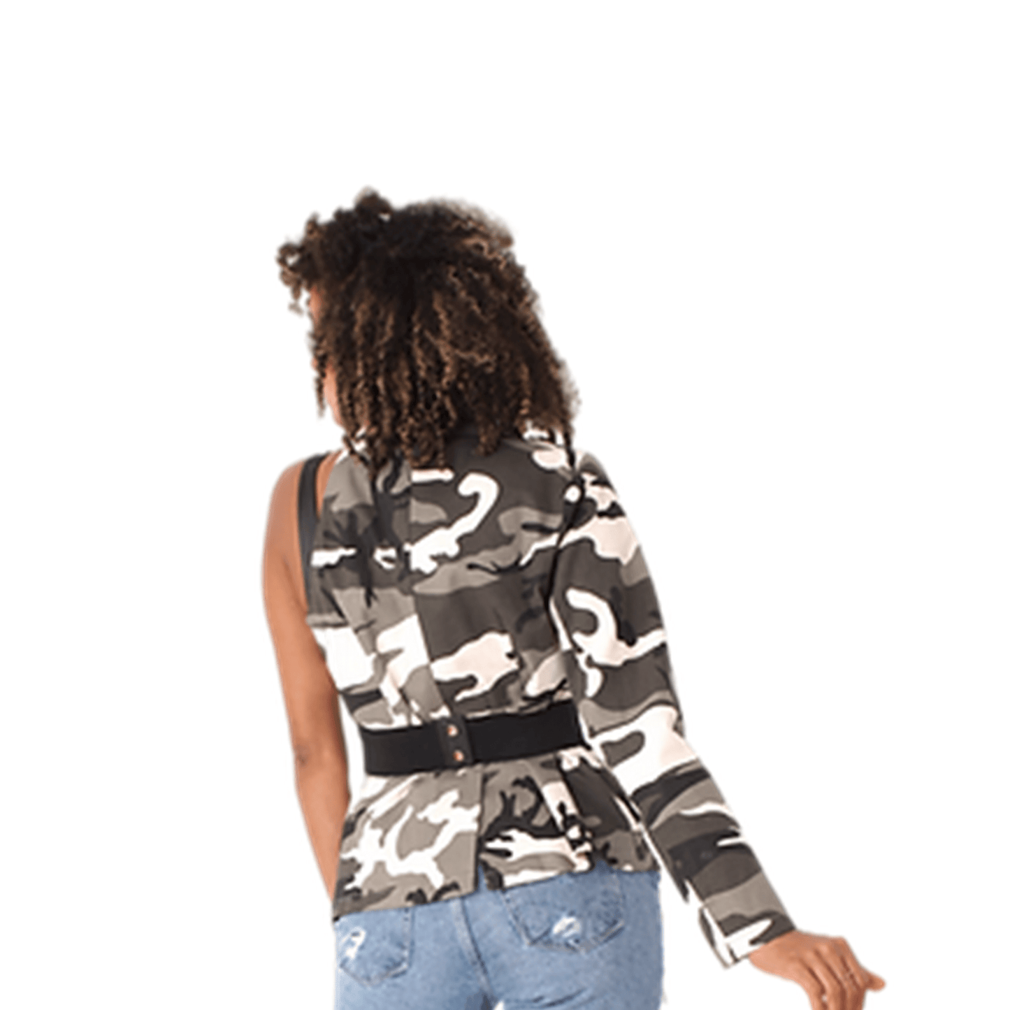 Woven Camo Print Pants Set