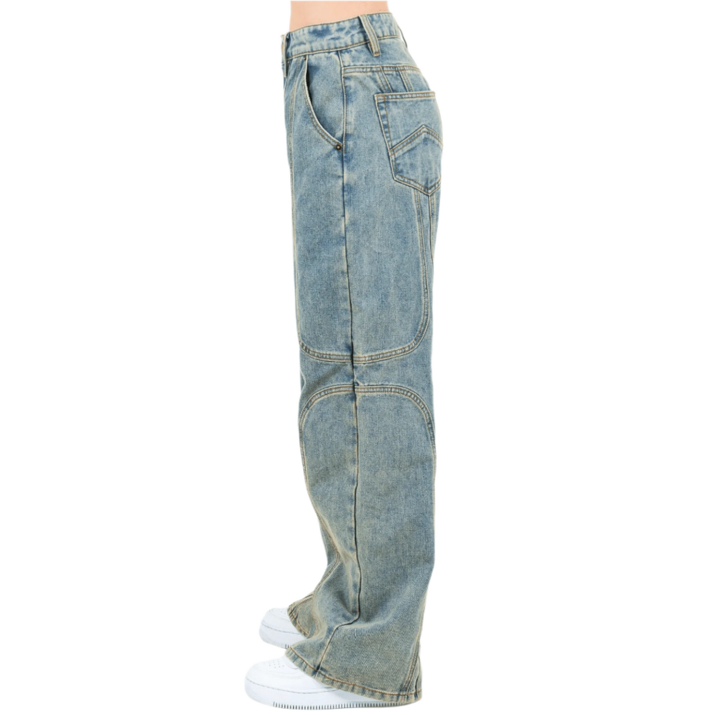 Wide Leg Jeans With Seam Detail