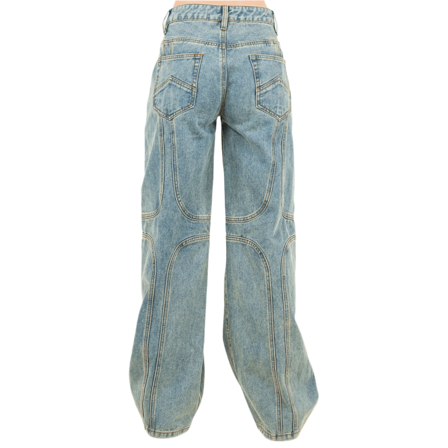 Wide Leg Jeans With Seam Detail