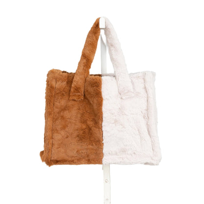 Faux Fur Color-block Handbag