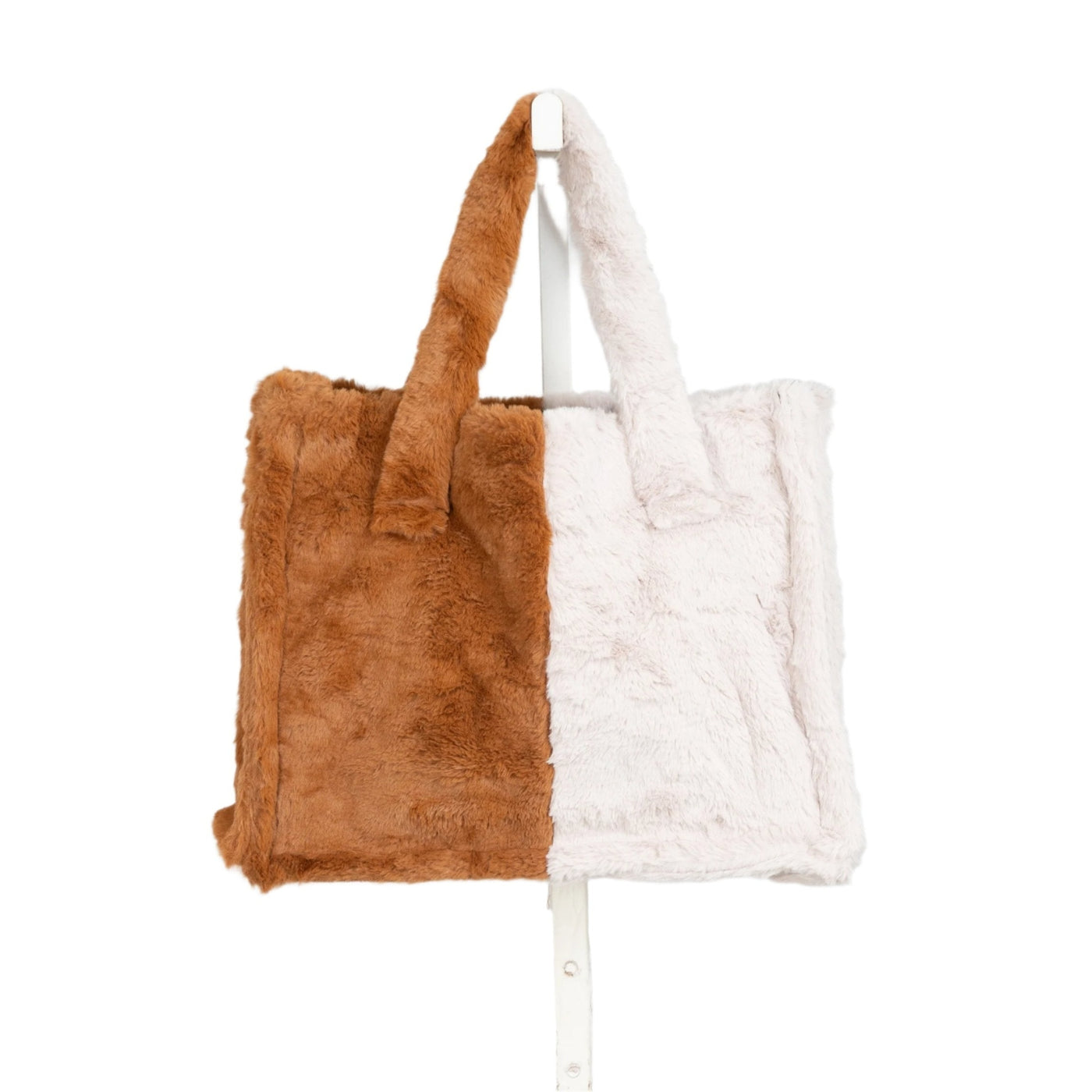 Faux Fur Color-block Handbag