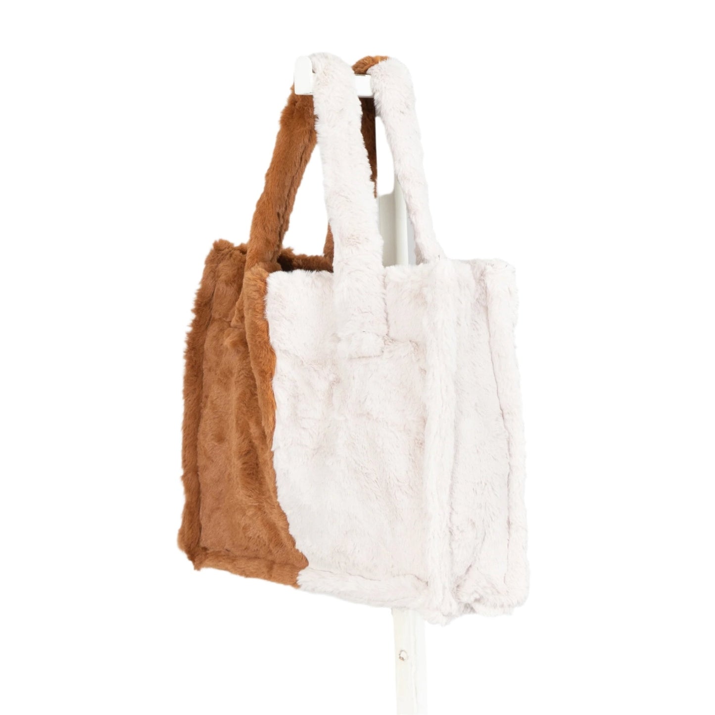 Faux Fur Color-block Handbag