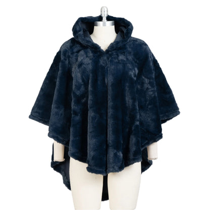 Solid Faux Fur Cape