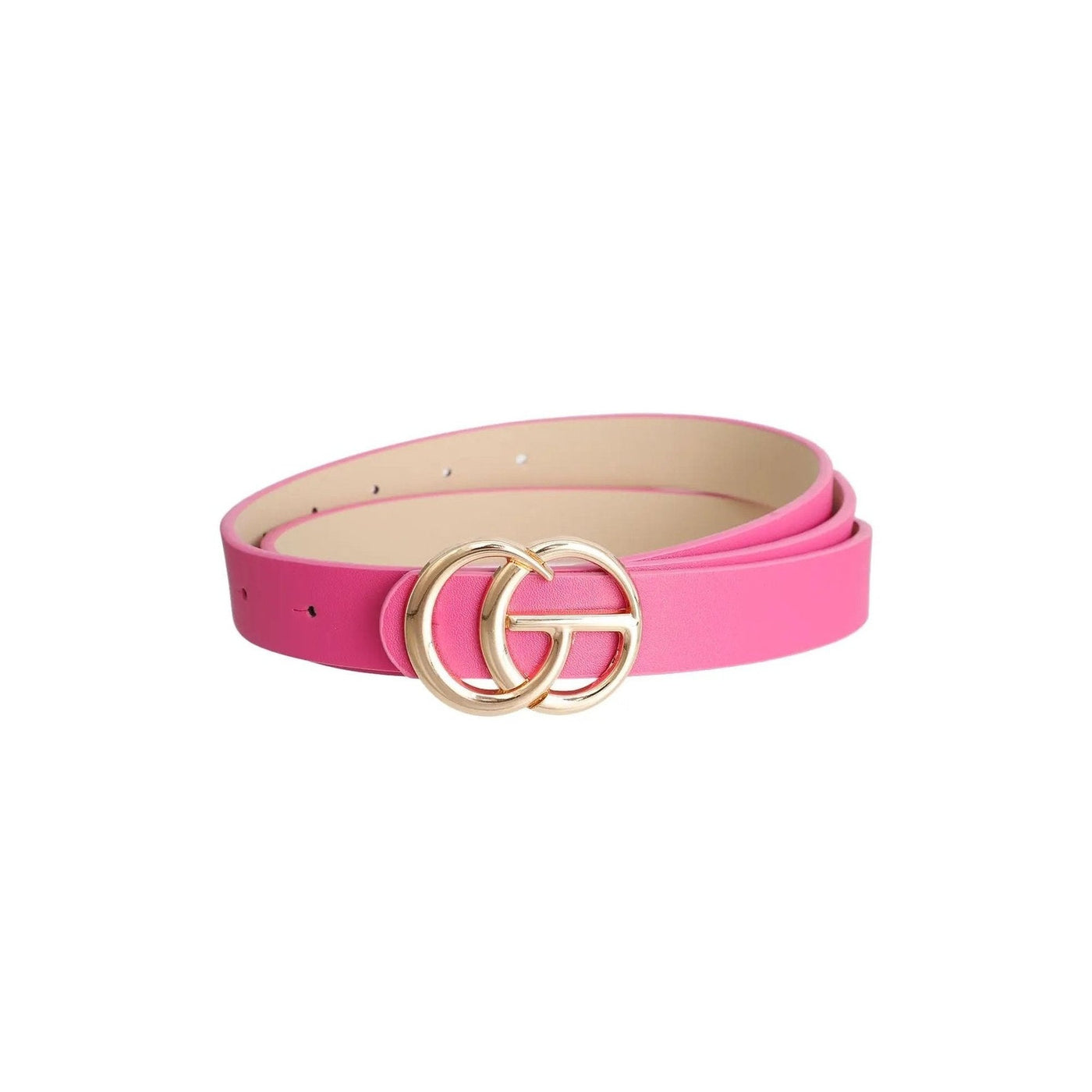 Fuchsia Vegan Leather Thin Belt