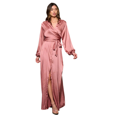 Satin Wrap Dress