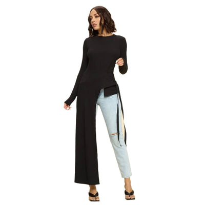 Solid Asymmetrical Hem Top